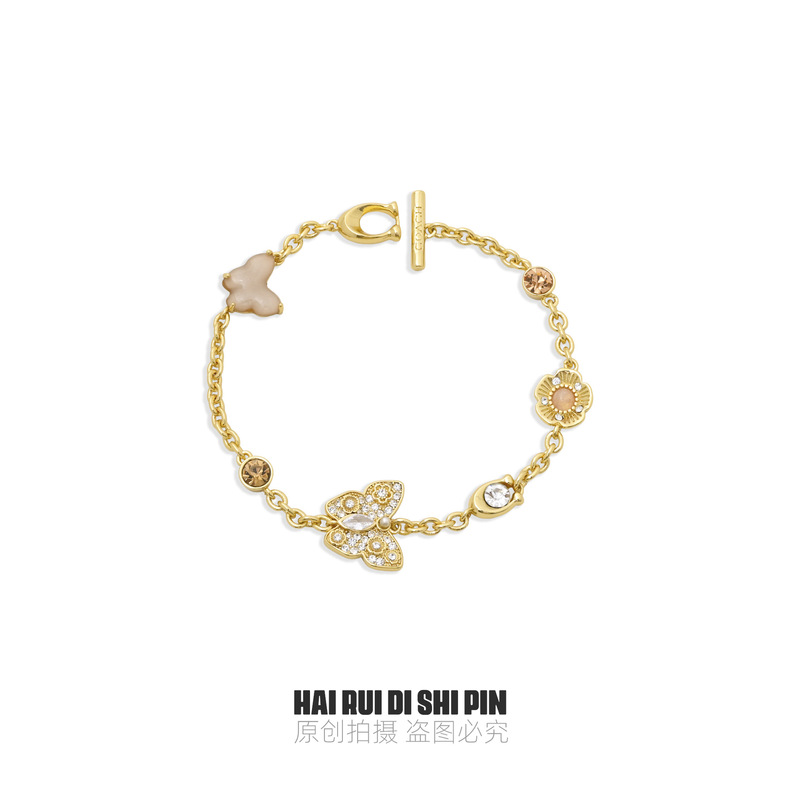 Qingdao Export Jewelry European and American Niche Minimalist High-End Light Luxury Gold-Plated Butterfly Bracelet Qingdao Export Jewelry European and American Niche Minimalist High-End Light Luxury Gold-Plated Butterfly Bracelet