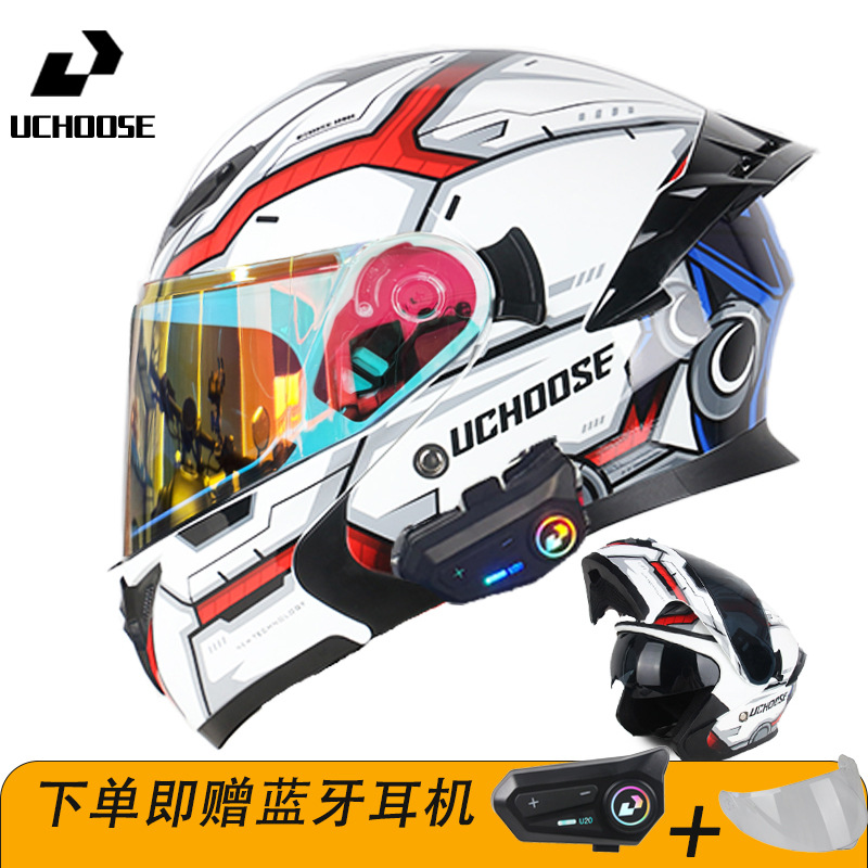 Casco de motocicleta certificado 3C con Bluetooth seguro retro ciclismo completo cubierto por todas las estaciones universal
