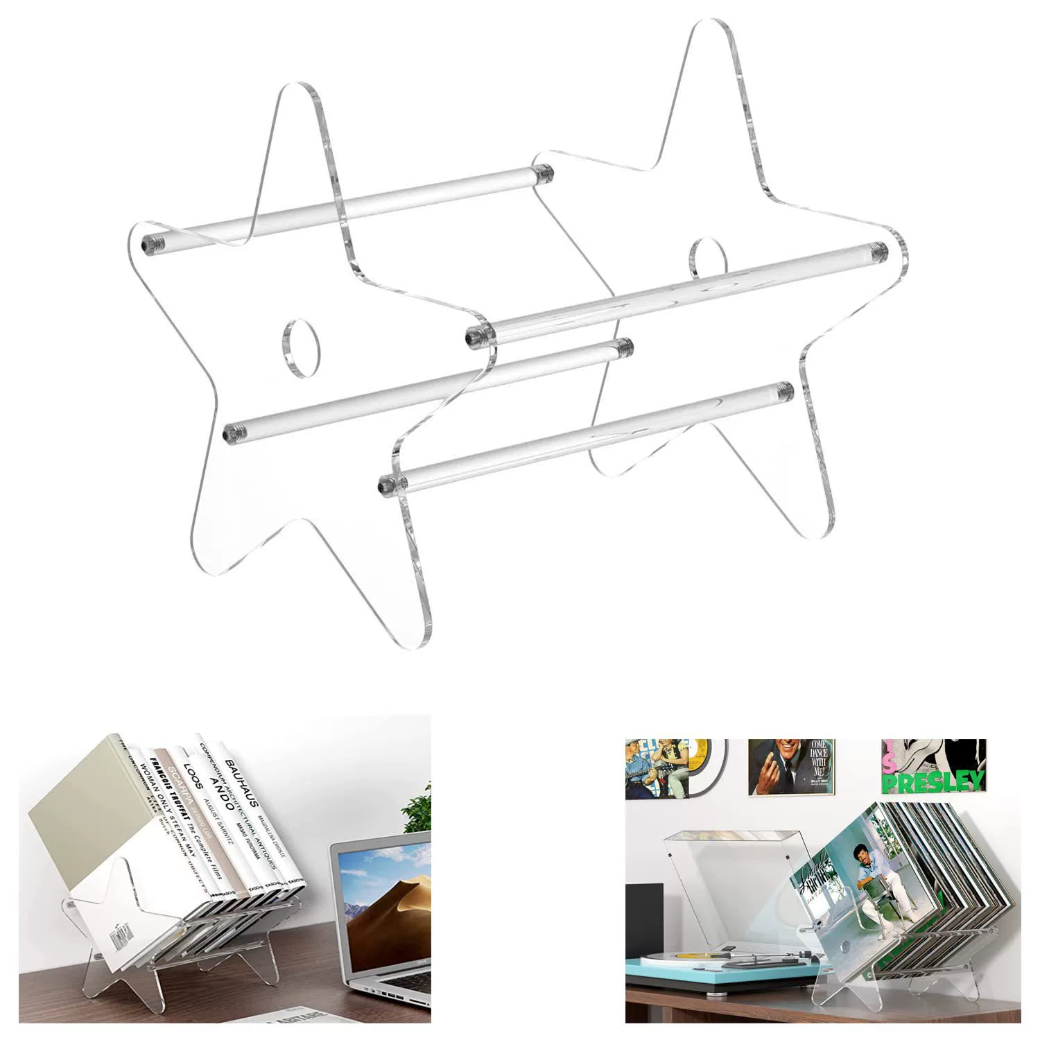 Трансграничные горячие продажи акриловые прозрачные вертикальные CD виниловые пластинки стеллажи для книжных брошюр