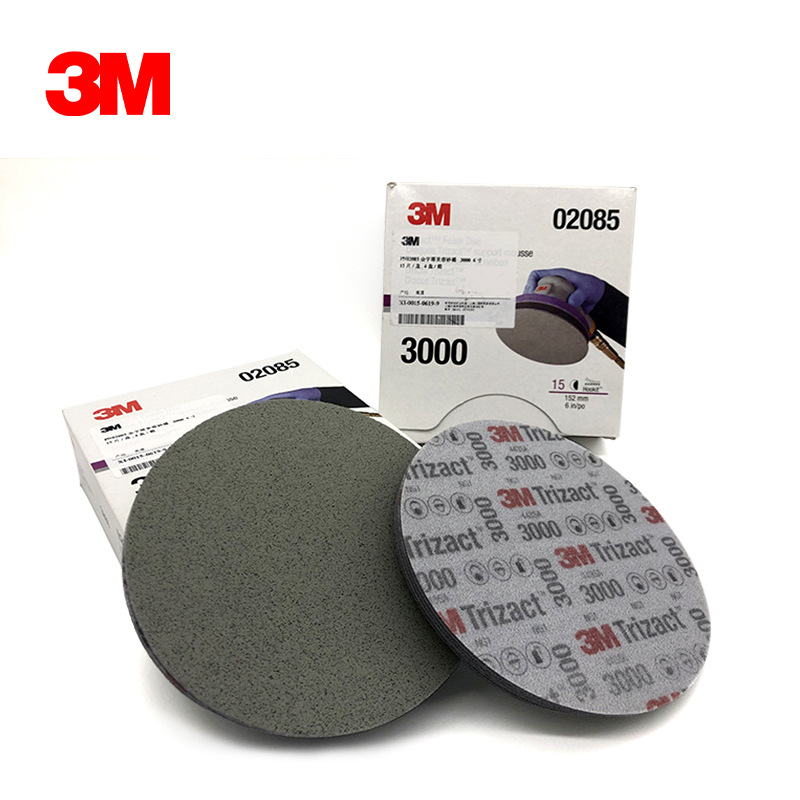 3M02085背绒金字塔海绵砂纸3000目美容砂碟抛光打磨片汽车研磨