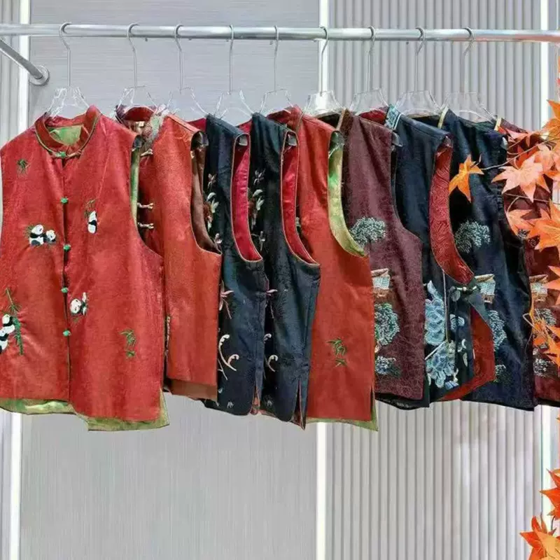 26春款复古国风苏绣满绣真丝重工马甲高品质大牌女装尾款清货批发