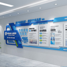 定制企业文化墙公司愿景发展历程团队风采展示墙贴设计制作展板