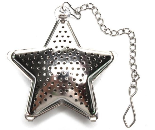 En existencias 304 de acero inoxidable Filtro de té cadena estrella amor casa tetera metal té filtro red