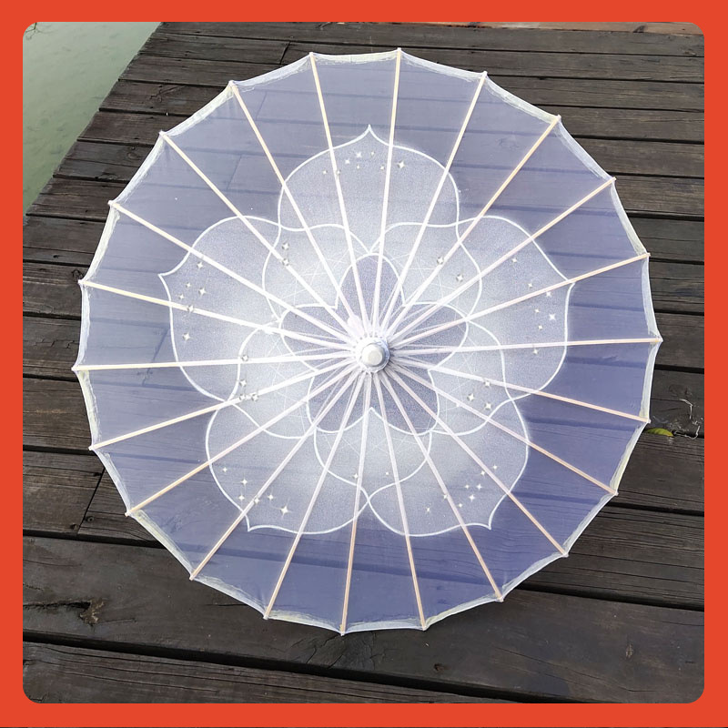 Βspring Festival Gala Jasmine Blossom Umbrella Transparent Classical Qipao Show Umbrella Dai Dance Craft Umbrella Jasmine Sentiment Dance Umbrella