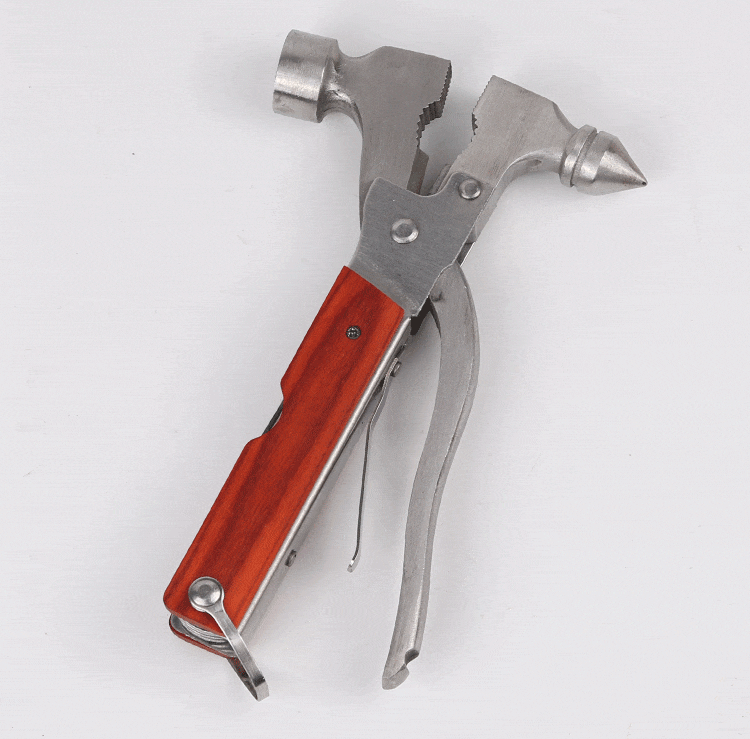 Quxing car safety hammer metal multifunctional 16 in 1 car dual-purpose life-saving hammer tool combination steel