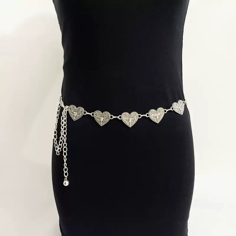 复古波西米亚民族风腰链女连衣裙腰带金属新款网红爱心腰封配饰