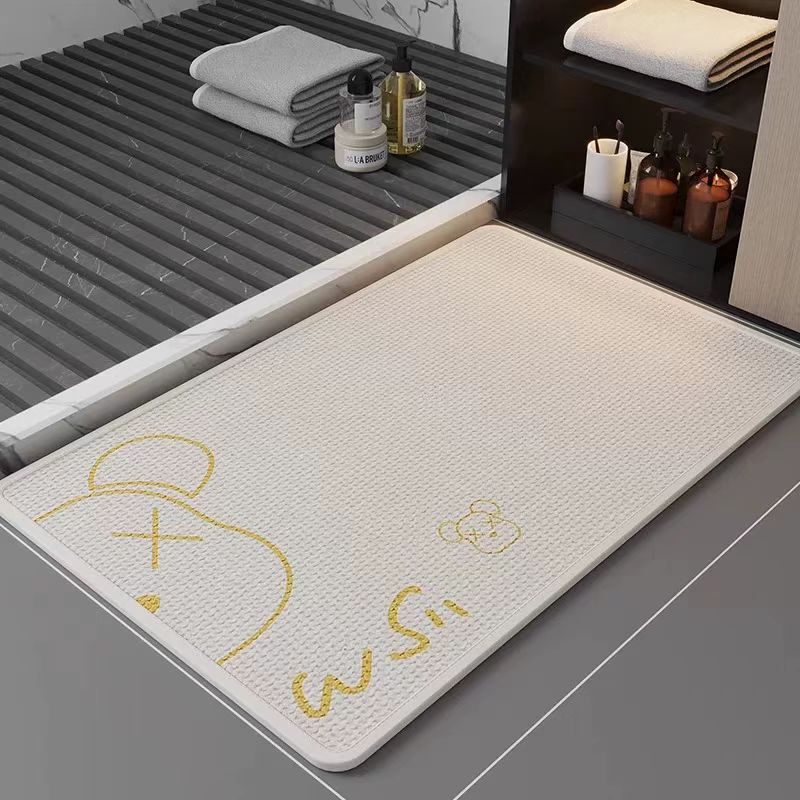 クロスボーダードア滑り止めリネン珪藻泥フロアマット玄関浴室トイレ吸収性フットマット耐摩耗性家庭用フロアマット|undefined