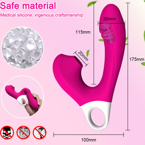 External trade new magnetic wireless charging 10 frequency vibration + 5 frequency sucking double head vibration massager for masturbation device
