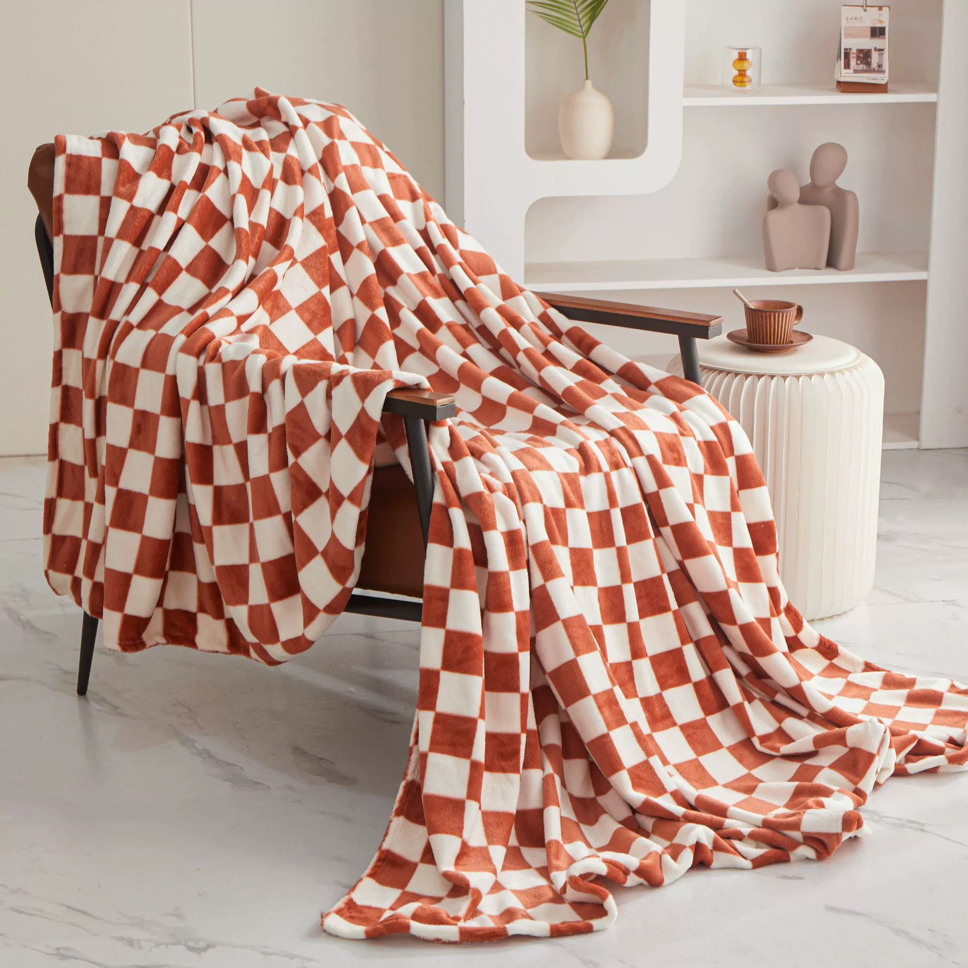 Внешняя торговля клетчатое фланелевое одеяло утолщенное молочное бархатное простыня одеяло Коралловое бархатное ворсовое одеяло Подарочное одеяло оптом