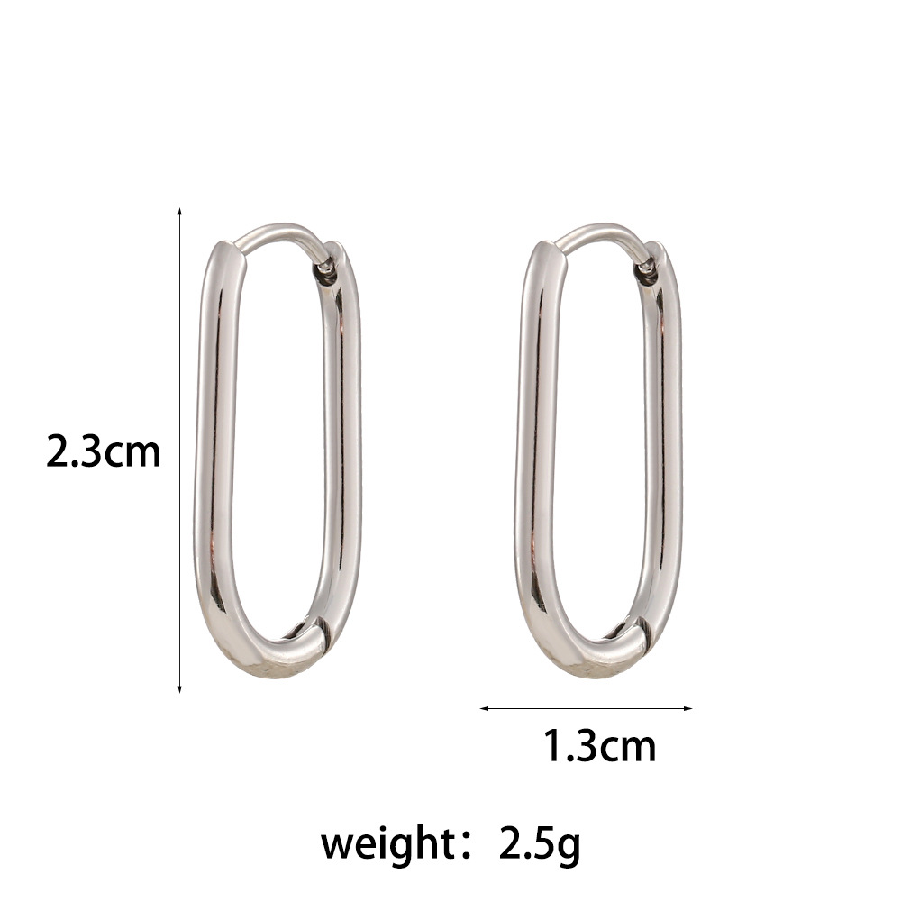 Simple Style Geometric Stainless Steel Earrings Plating Stainless Steel Earrings