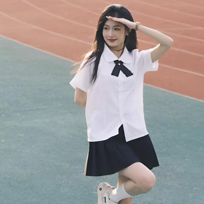 Summer Graduation Class Uniform Female Thai School Uniform Jk Shirt Short-Sleeved Preppy Style White Shirt Student Uniform Suit Korean Style Summer Graduation Class Uniform Female Thai School Uniform Jk Shirt Short-Sleeved Preppy Style White Shirt Student Uniform Suit Korean Style