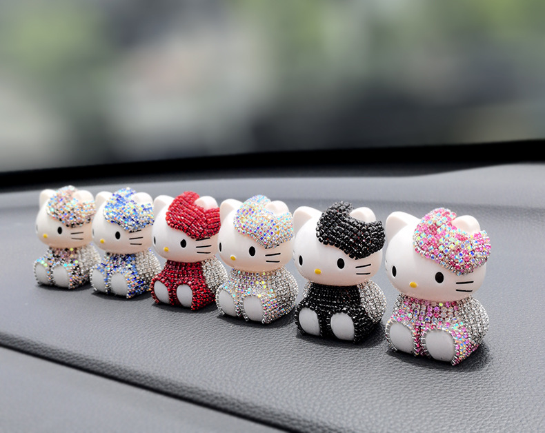 Car Perfume Ornaments Cartoon Cute Kt Air Outlet Aromatherapy Clip New Car Deodorizing Air Conditioning Mouth Decorative Supplies for Women