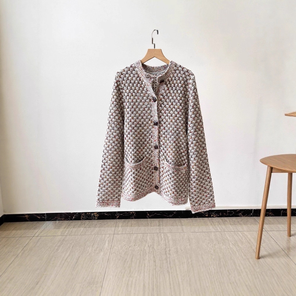 High-Quality Popular French Light Luxury High-End Small Fragrance Style Floral Woven Jacket for Women, Large Quantity Discount