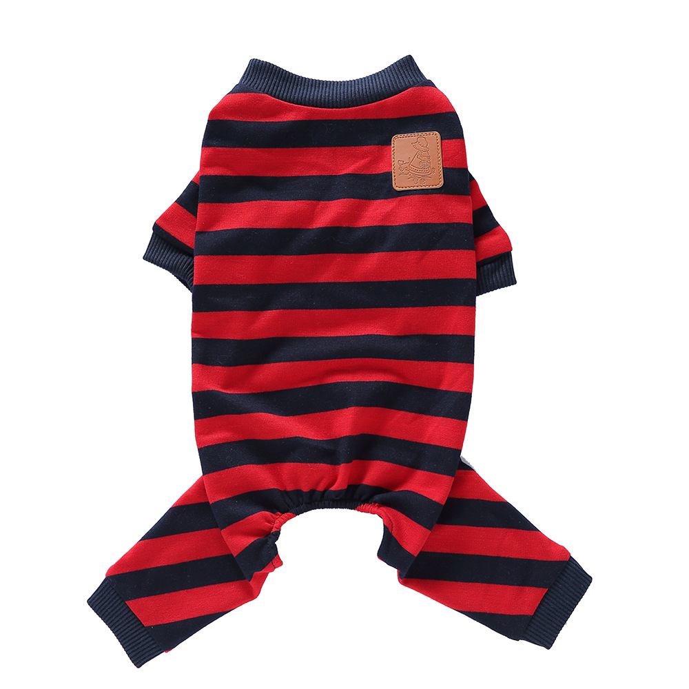 Pet Clothes All Season British Striped Dog Pajamas Small Dog Clothing_voghion.com