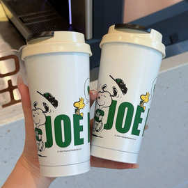 跨境星爸爸小狗联名款小黑帽咖啡杯不锈钢大容量水杯卡通随行杯