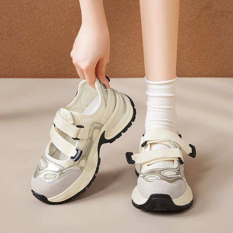 Augu Shi Deng Old Dad sandalias para mujeres 2026 nuevo estilo de primavera con base gruesa alta sandalias deportivas casuales delgadas