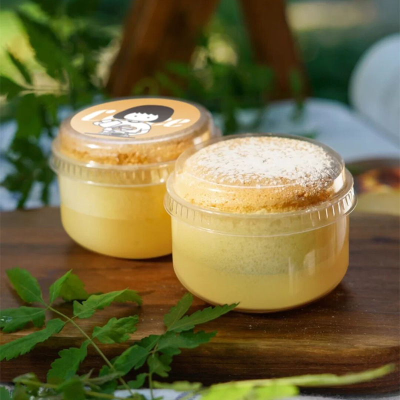 日式胖胖布丁杯酸奶瓶带盖果冻一次性塑料焦糖创意杯子商用批发