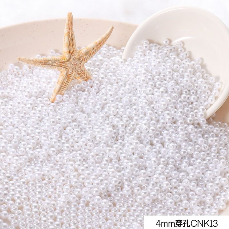 3-10mm blanco puro beige perforado ABS perla de plástico diy zapatos ropa ropa sombrero pendientes pulsera collar con cuentas