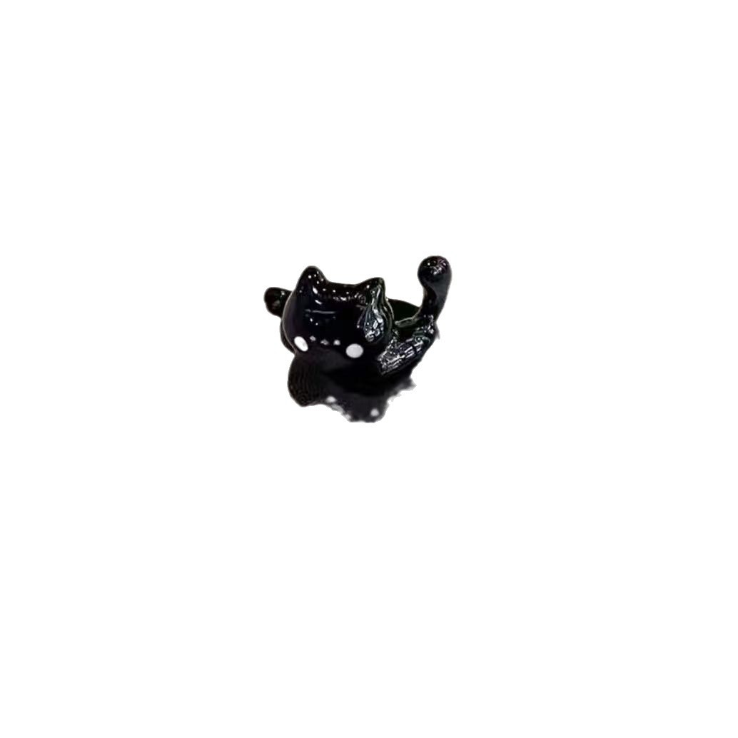 Cantidad de dibujos animados suave gatito tarjeta de auriculares dulce corazón pequeño y exquisito estilo de alta belleza pendientes personales pendientes
