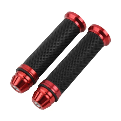 Motorcycle handlebar cover modified CNC aluminum rubber handlebar cover cross-country handlebar rubber handlebar cover cross-border factory straight hair (Motorcycle Handle Cover) - red