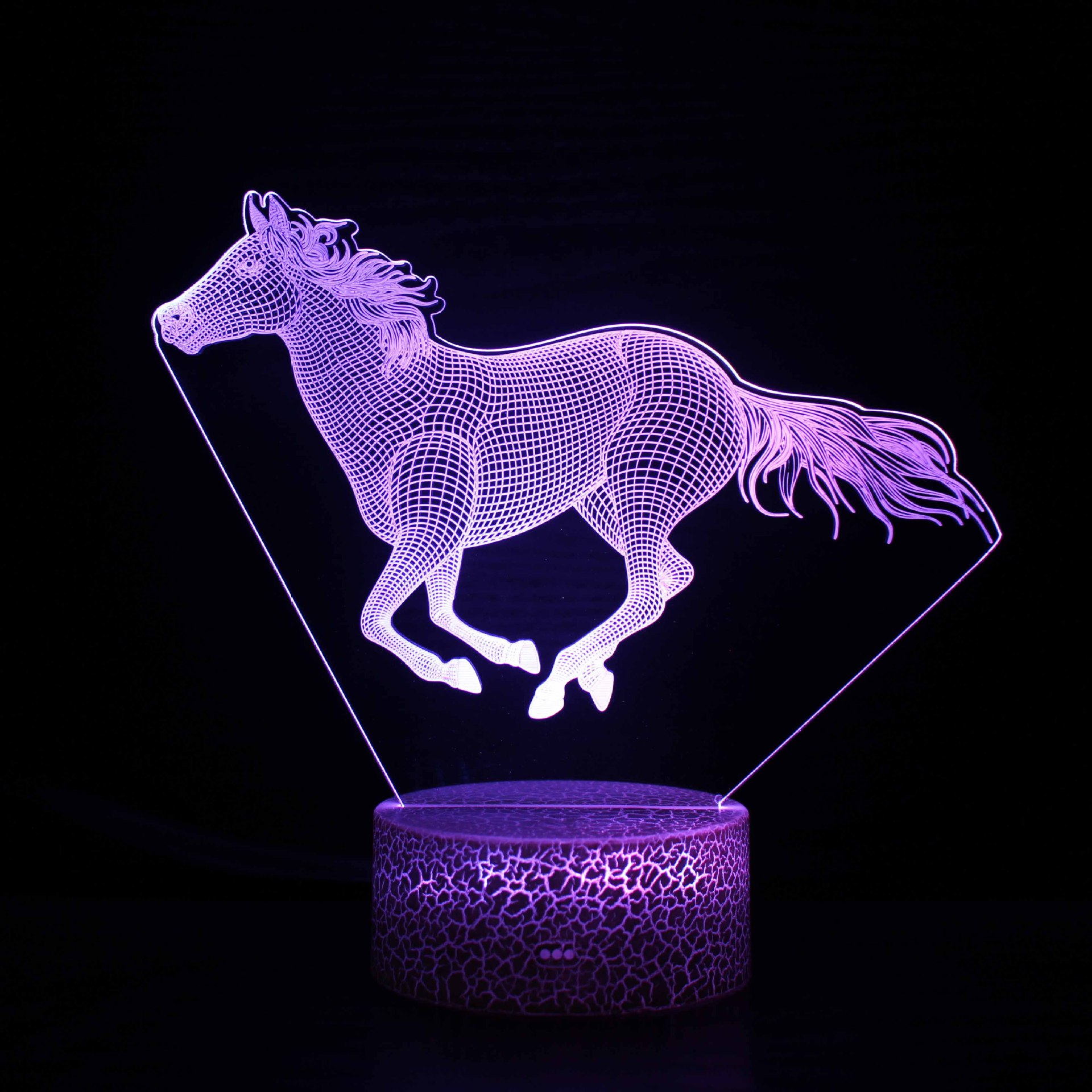 Cruz-frontera dedicado serie de caballos 3D lámpara de modelado de luz nocturna LED lámpara de ilusión estéreo visual lámpara de mesa de noche USB