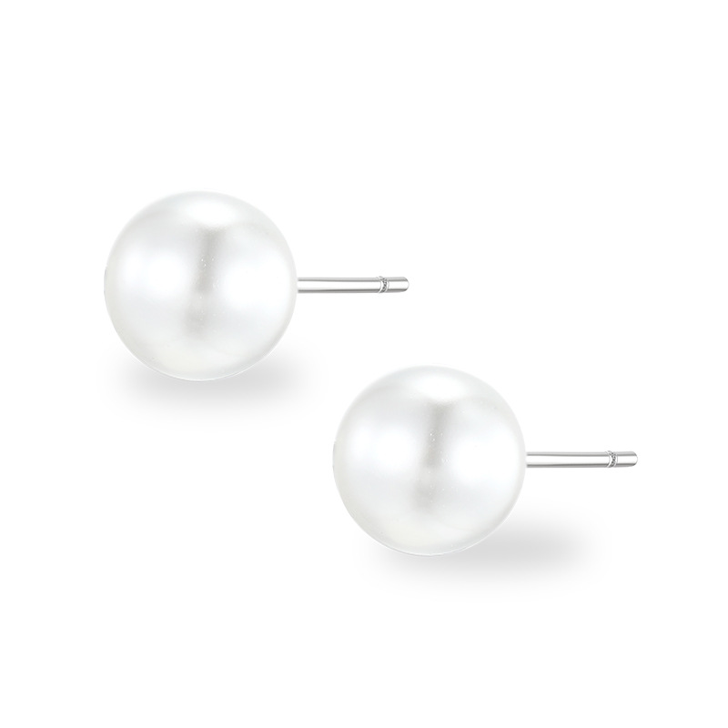 Aretes de Perla de Imitación de Aleación de Cobre Galvanizados para Mujer