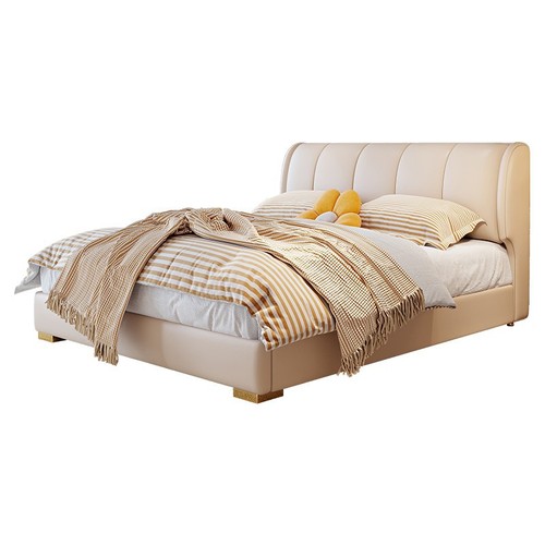 Creamy wind soft casual leather bed master bedroom luxurious multi-functional storage 1.5 meters 1.8 meters double bed