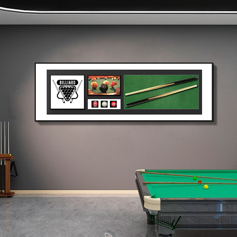 Billares decoración pintura sala de estar sofá pared de fondo tridimensional entrada física 3D pasillo sala de billar club pintura colgante