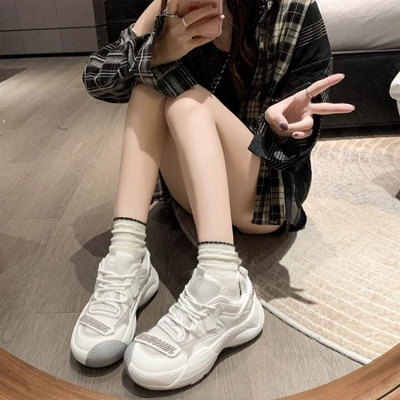 Женские кеды Dad Shoes Dad Shoes в нишевом дизайне уродливые кроссовки круглым носком повседневная обувь 2024 весна-лето новые спортивные кроссовки