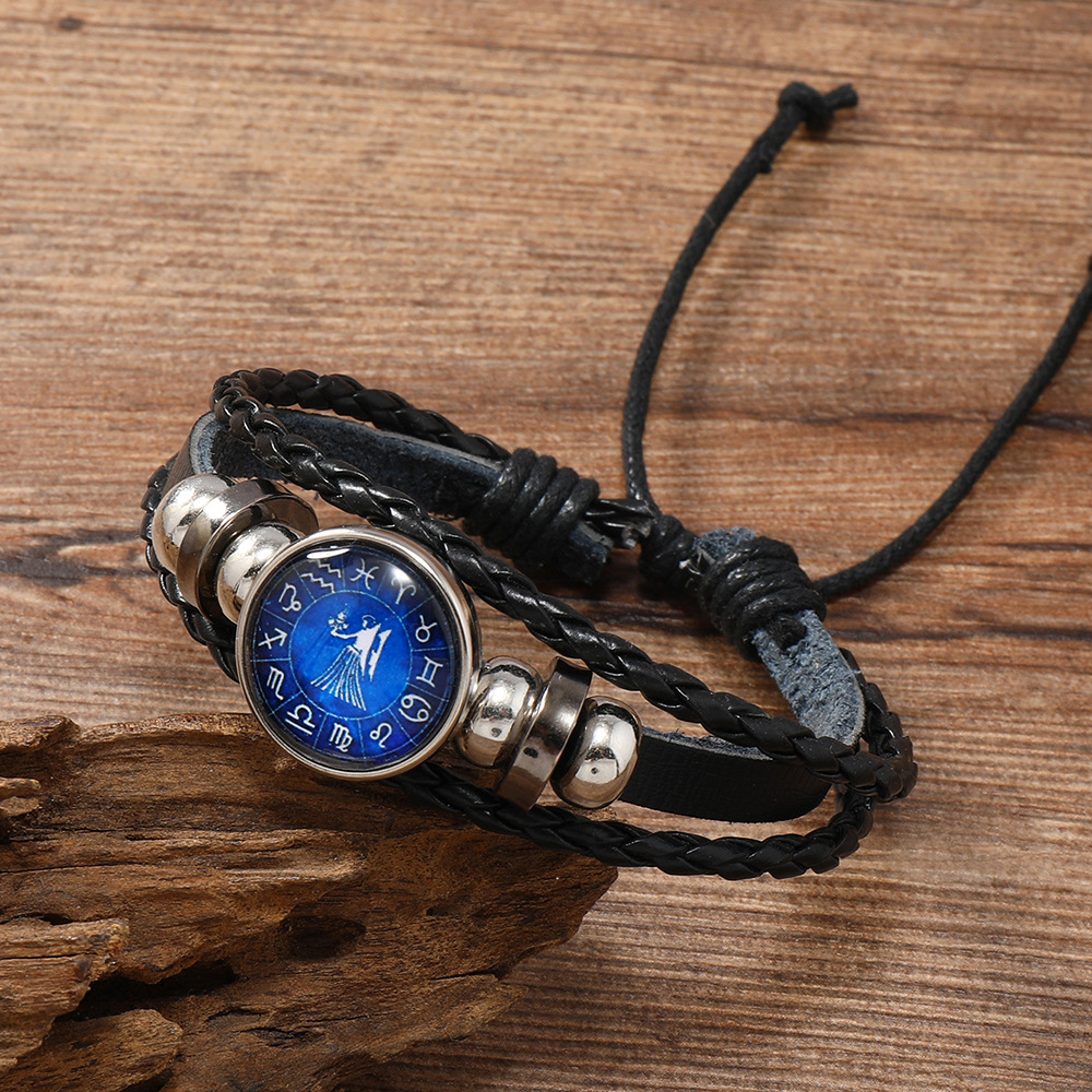 Retro Constellation Pu Leather Knitting Unisex Bracelets display picture 4