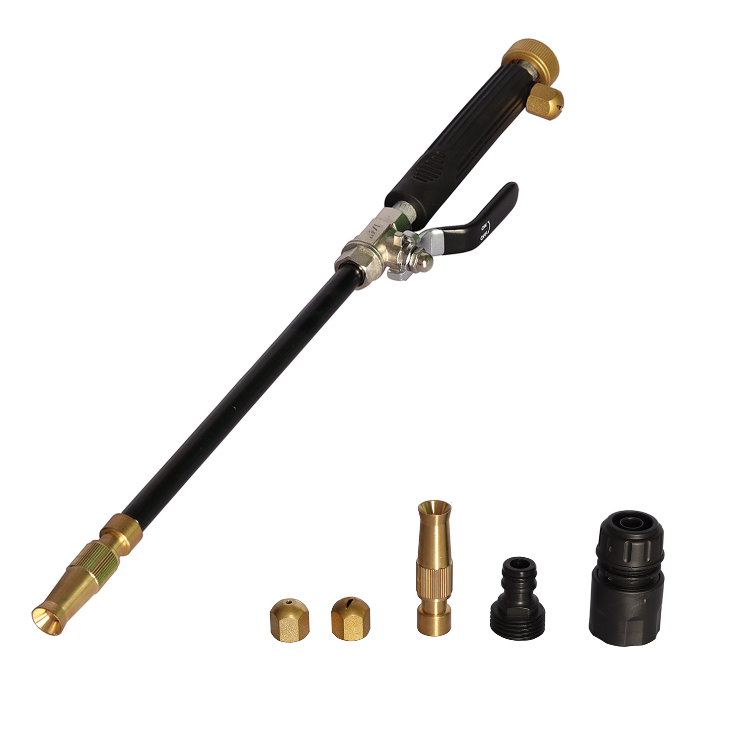 厂家直销可调节喷头高压冲洗金属水枪