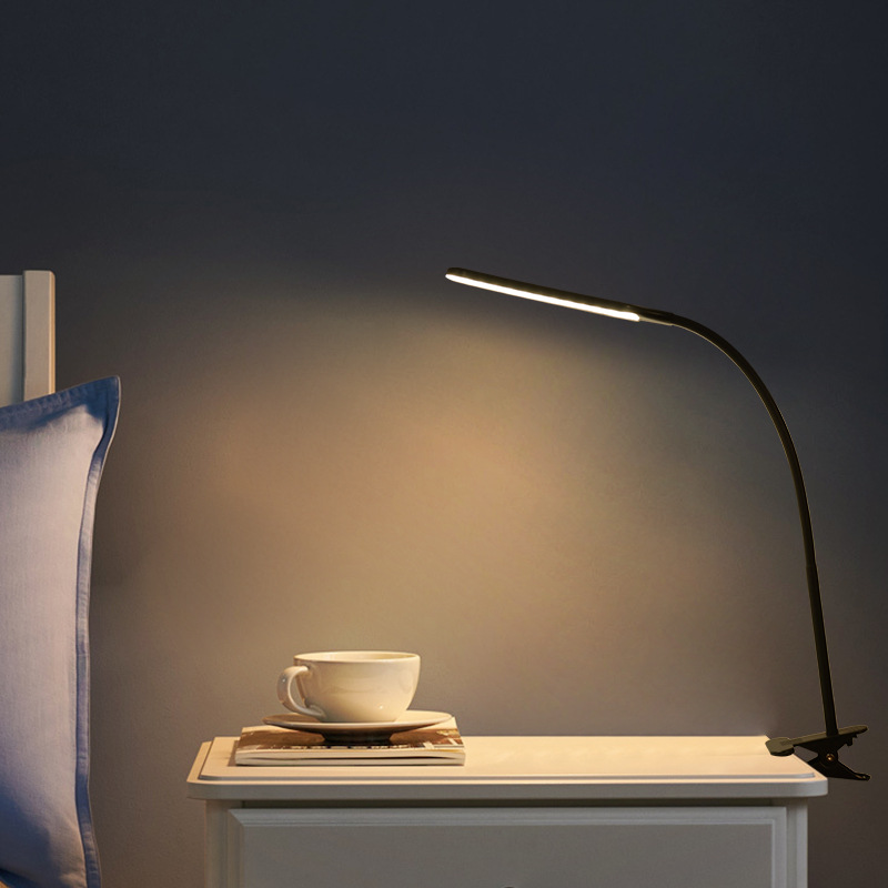 LED夾燈 學(xué)生宿舍書桌插電無極調(diào)光臥室床頭護(hù)眼夾子式臺燈