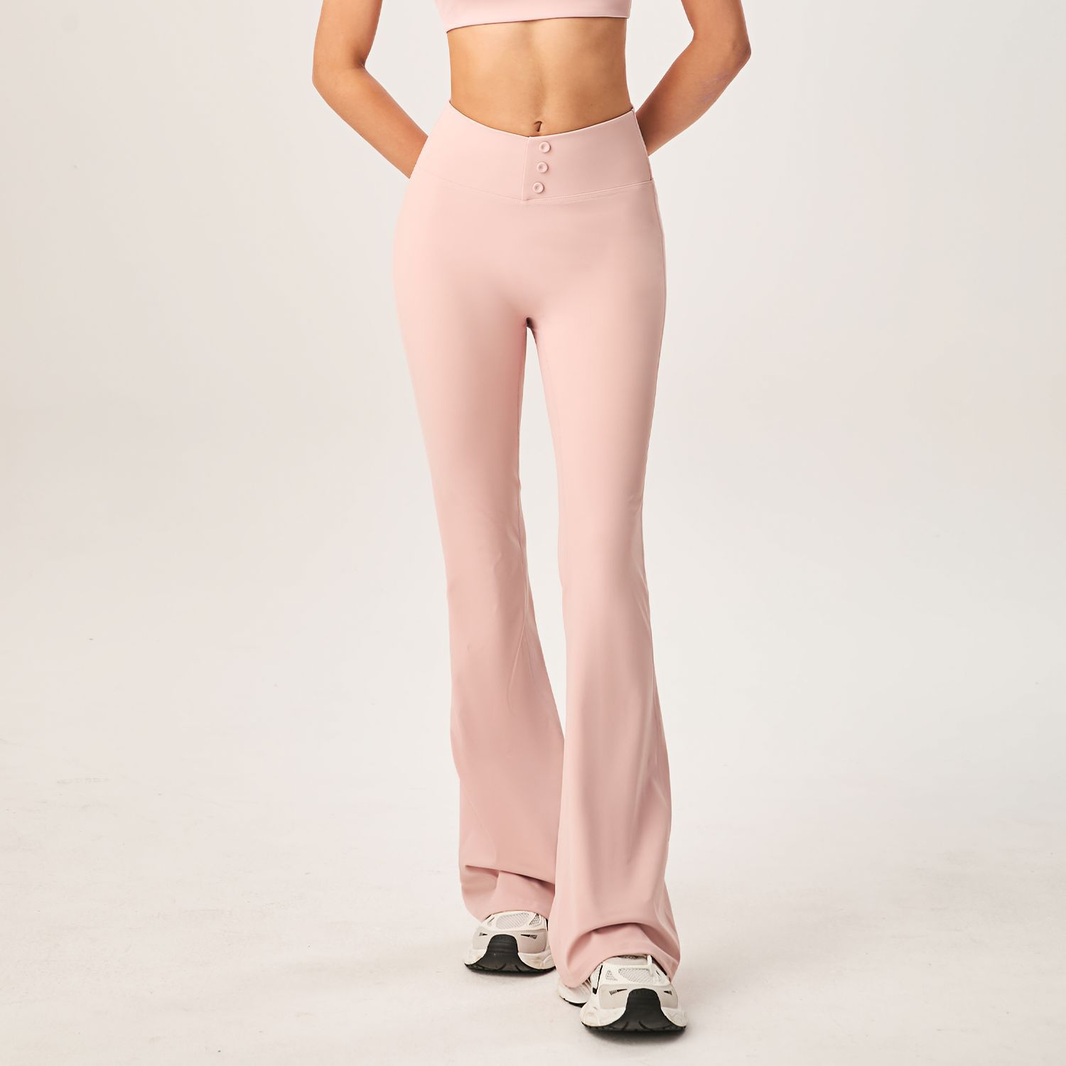 Yoga desnudo, cintura alta, caderas, deportes casuales, pantalones de acondicionamiento físico transfronterizos, pantalones de caderas elásticos, pantalones de piernas anchas image 9