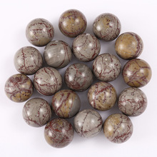 圆形 草花石款摆件天然原石diy饰品配饰圆球国画石宝石工艺品跨境