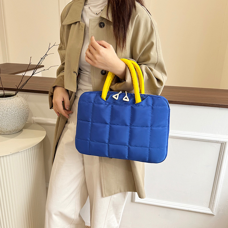 Bolsa de computadora portátil de gran capacidad de textura simple de 16 pulgadas bolsa de portátil casual versátil