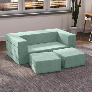 Customized foreign small bed sponge combination large building blocks folding children's lazy stitching sofa with pedals