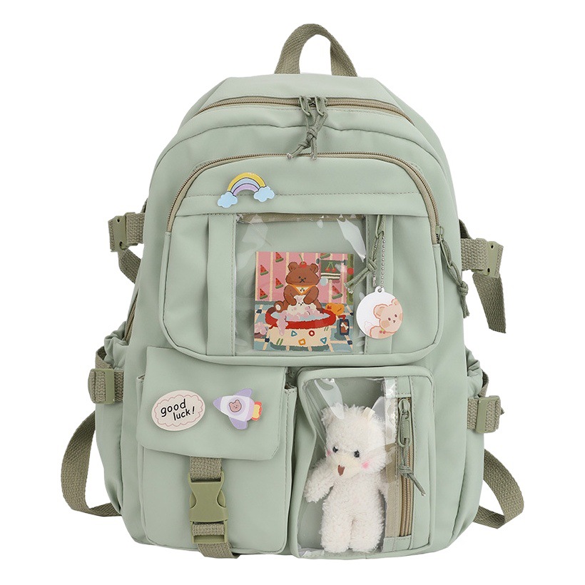 Nuevo estilo ins retro color sólido pequeña mochila de lona fresca mochila escolar casual estudiante de secundaria linda mochila de dolor femenino