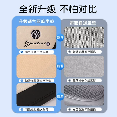 Seat cushion, seat cover – Seasons, High-End Camellia Single-Piece Linen