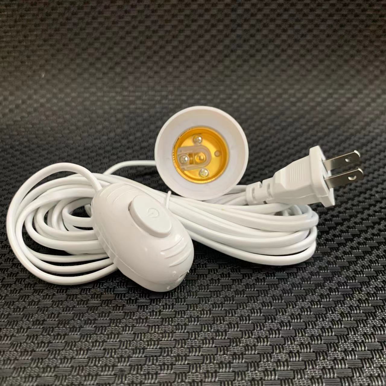 De estilo americano de dos enchufes colgante E27 tornillo móvil cable de extensión con gancho interruptor portalámparas tornillo portalámparas