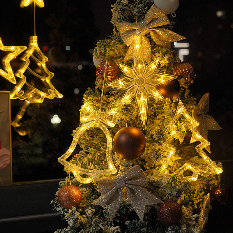 LED Christmas decoration suction cup lights snowman Christmas tree pentagram curtain battery lights small decorative lights suction cup lights LED Christmas decoration suction cup lights snowman Christmas tree pentagram curtain battery lights small decorative lights suction cup lights