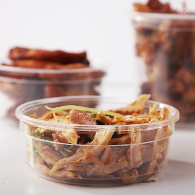 12oz塑料盒子 PETE胶杯 一次性塑料盒子 蔬菜沙拉盒 塑料碗 带盖