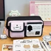 Black pink polka dot magic cat pocket