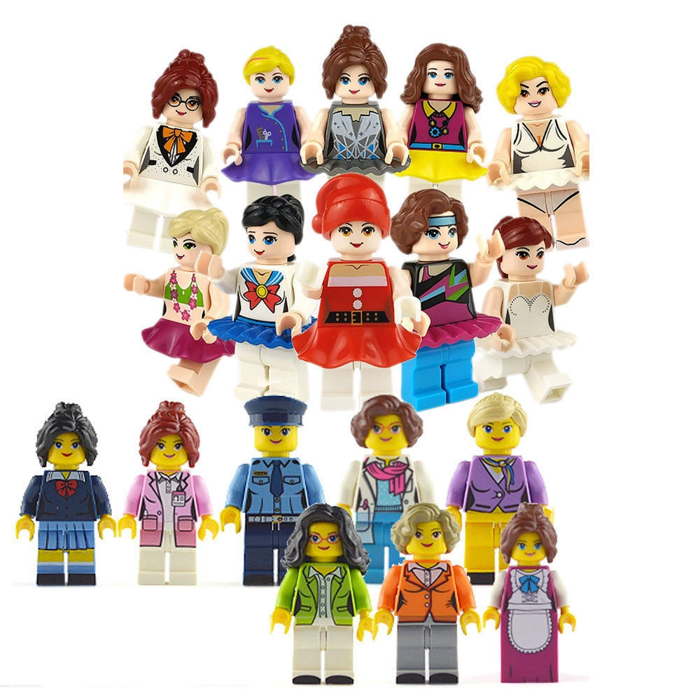 Конструктор Lego, деревянный человечек, минифигурки, кукла, игрушка для мальчиков и девочек, дорожная полиция, подарок на день рождения