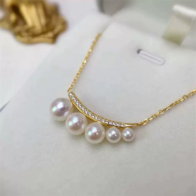 Zhuji Yuhe Pearl оптом новый бревна серии пресноводный жемчуг подвеска градиент улыбка цепь изысканная мода
