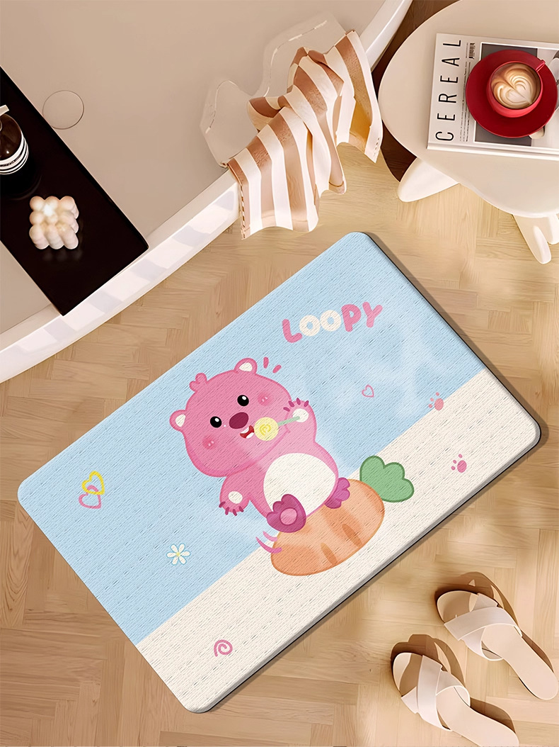 New Cartoon Hard Diatom Mud Bathroom Floor Mat Shower Room Door Absorbent Quick-Drying Carpet Bathroom Non-Slip Foot Mat