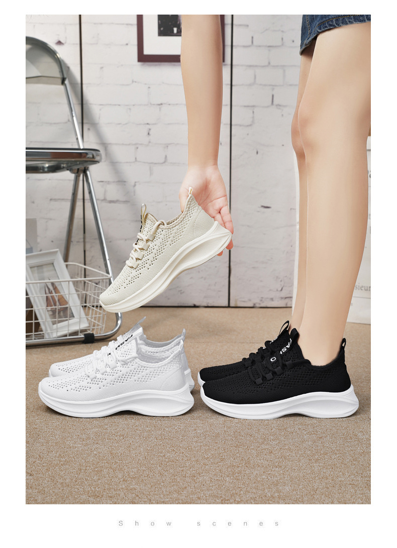 Women's Breathable Mesh Fashion Casual White Summer Versatile Sneakers Soft Sole Lightweight Running Shoes For Women_vogvips.com