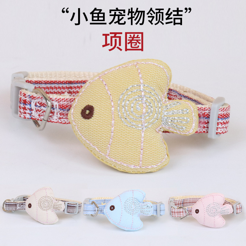 Fábrica de nuevo collar de mascota simple en forma de pez collar gatos multicolor corbata de mascota al por mayor