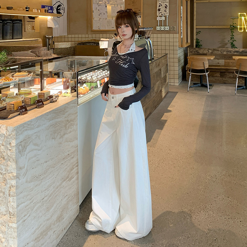 High-Quality Air White Bamboo Jeans for Women 2026 Spring High-Waisted Slimming Loose Drape Wide-Leg Pants 17