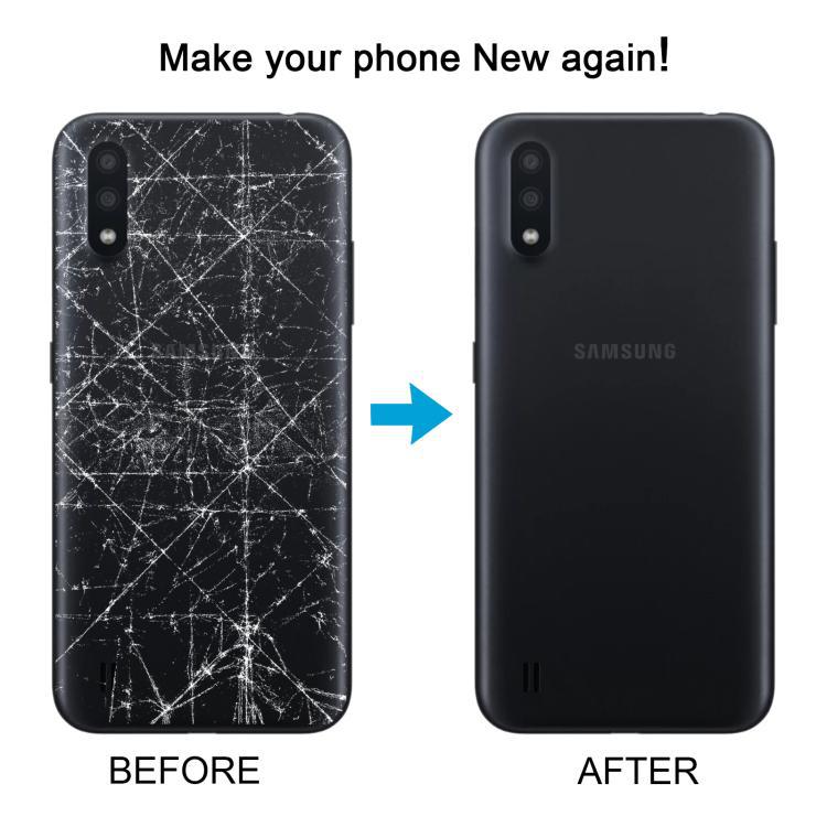 Para Samsung para Galaxy A01 SM-A015F Batería cubierta trasera con anillo de fase