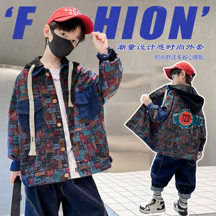Boys' Jacket Spring and Autumn Stylish 2025 New Children's Boys' Autumn Denim Trench Coat Top Autumn Fashion